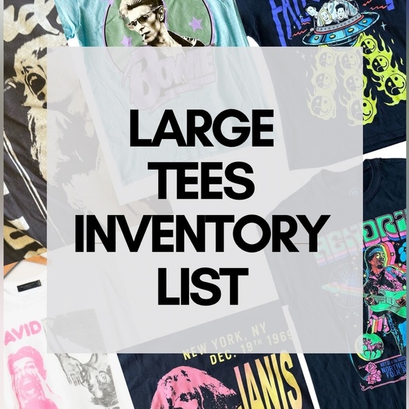 LARGE BAND TEES INVENTORY LIST - Picture 1 of 3
